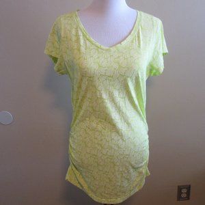 FRESH PRODUCE LIME GREEN SHORT SLEEVED T-SHIRT WITH RUCHING ON SIDES, LARGE